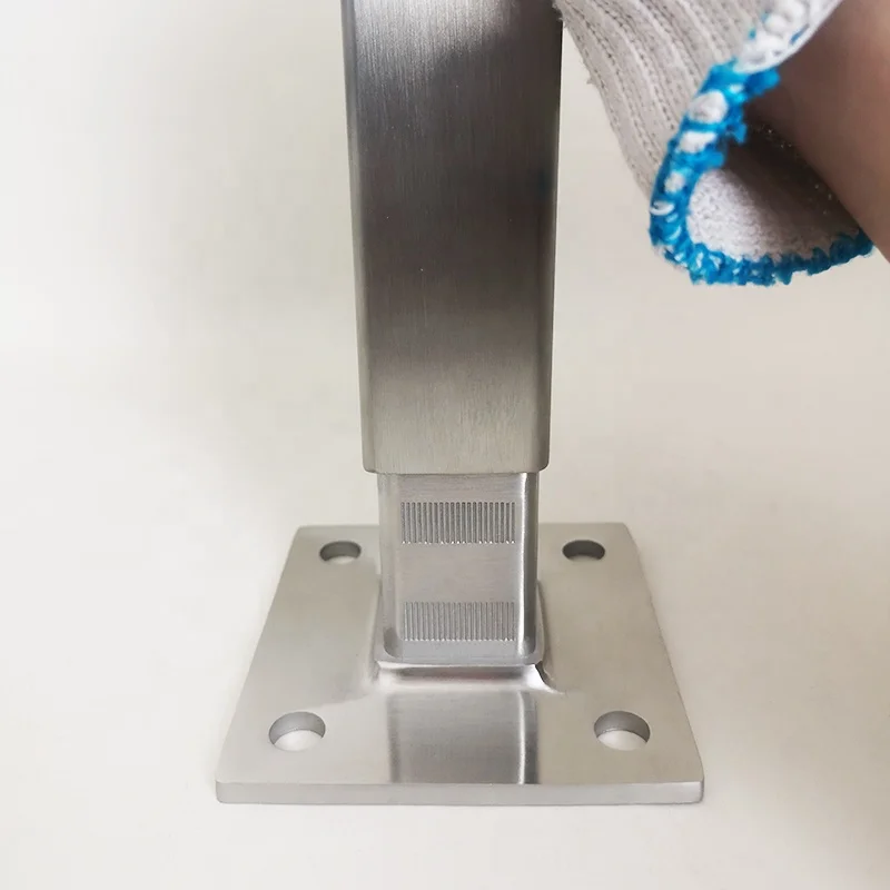 Stainless steel handrail railing fittings round tube oblong base plate wall floor flange