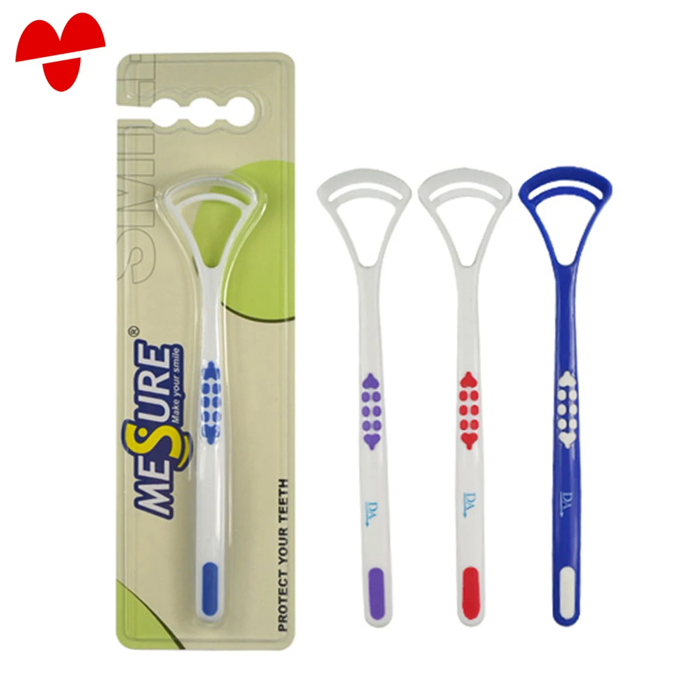 Colorful Silicone Tongue Coating Cleaning Brush Plastic Tongue Cleaner Scraper