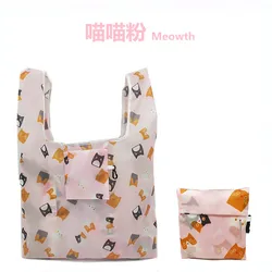 Reusable Grocery Bags Large Capacity Foldable Shopping Bags Washable Flamingo Cat Alpaca Owl Polar Bear Shopping Tote Bag