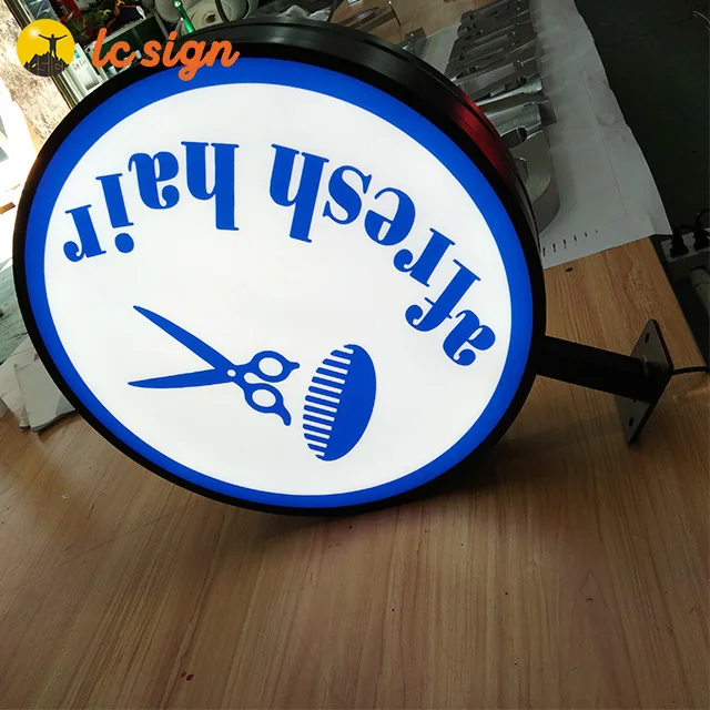 Outdoor circular lighted sign vacuum forming round light box