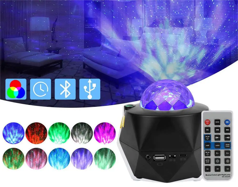 Music Crystal Magic Ball Lamp Outdoor Rotating Stage Led Theater Light UFO Led Stage Light