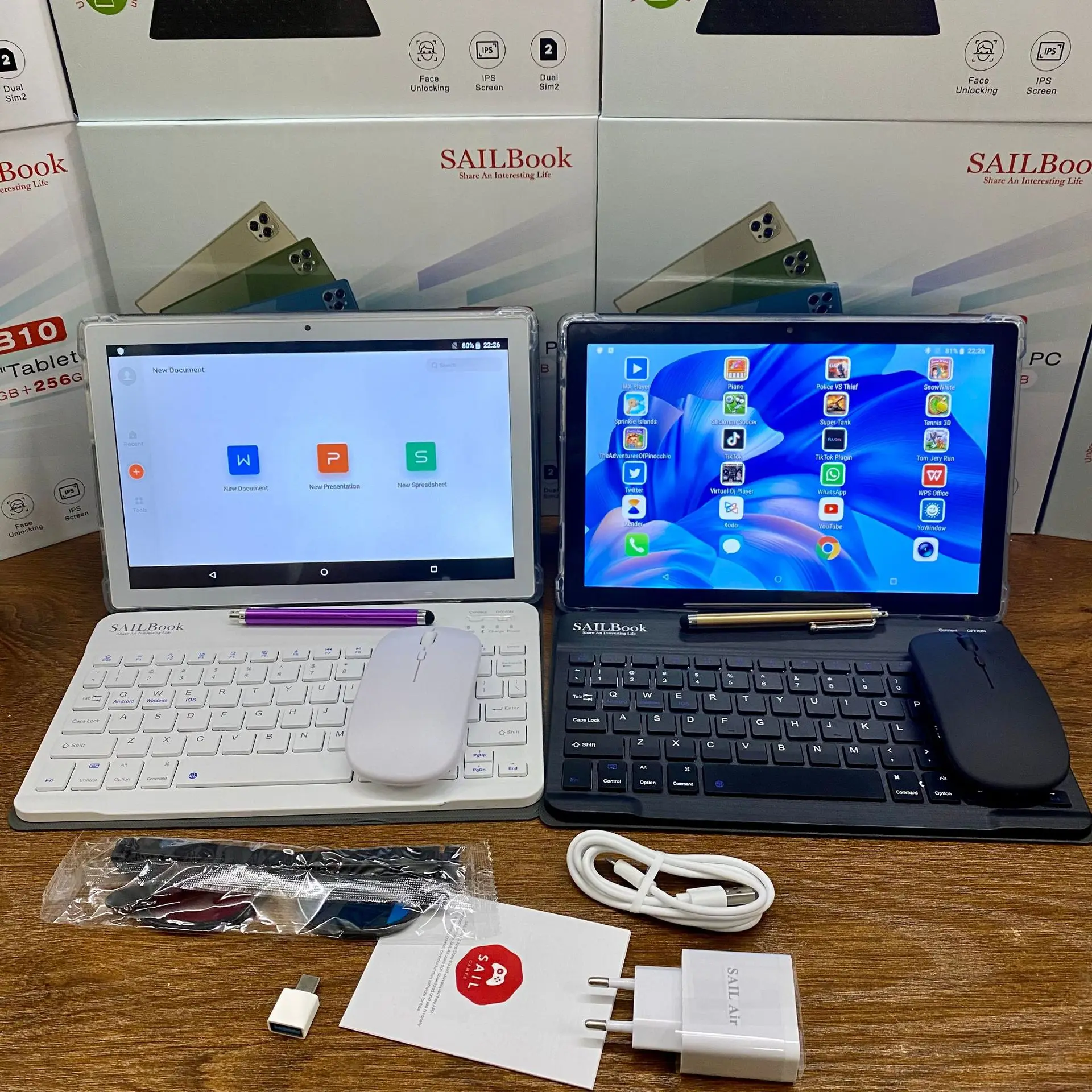 10.1-inch 256GB android 13 sail book b10 tablet pc with mouse