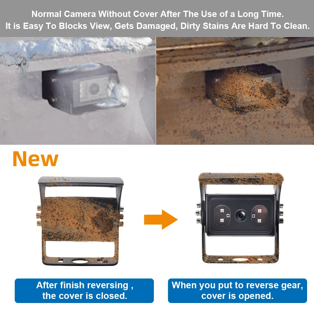 AHD Auto Shutter Camera Heavy Duty Car Rearview Backup Camera System for Tractor Truck Trailer