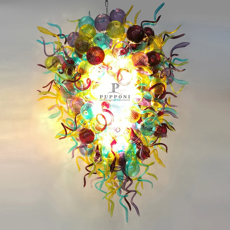 Italian Glass Chandelier Indoor Led Pendant Lighting Chandelier 20 Lights Blown Glass Chandelier