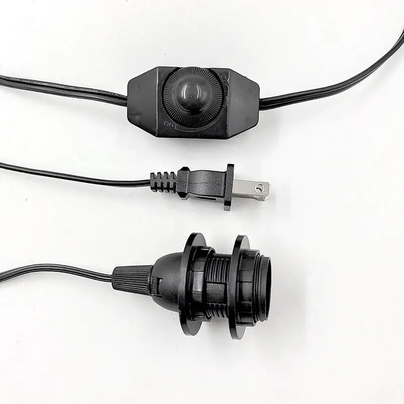 1.8m American Standard Wire 110V American Standard Flat Plug with Hole with Dimmer Switch E12 full tooth lamp head Double Ring