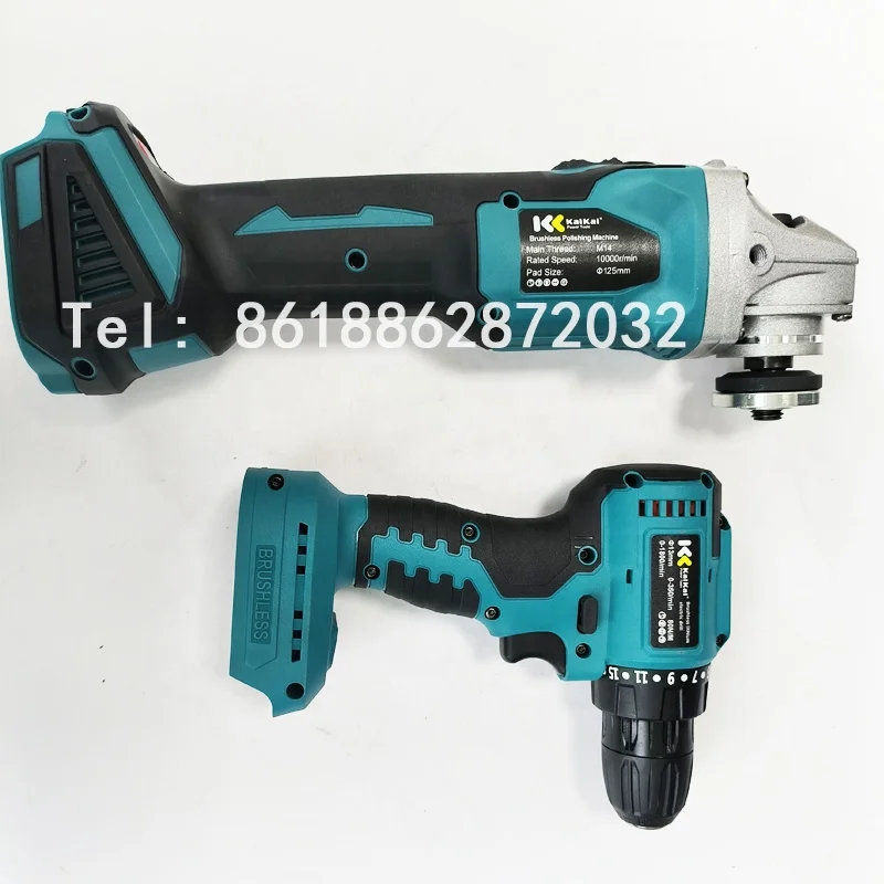 Set of 2pcs Power Tools 21V Lithium Battery Brushless Electric Wrench Cordless 12VImpact Drill Screwdriver Combination Tool Set