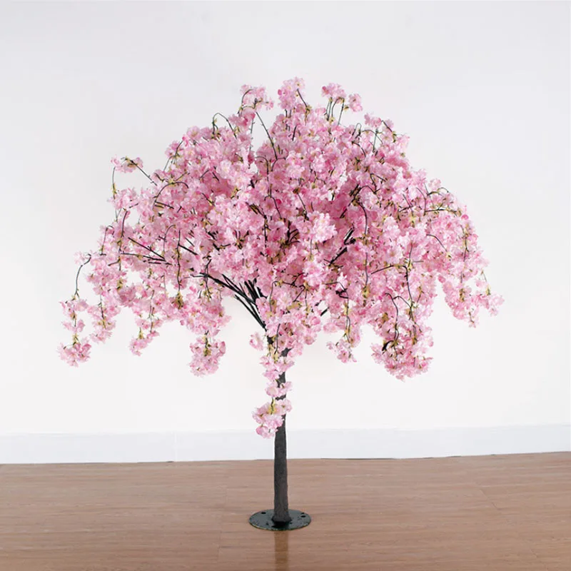 SC0031 1.2m 1.5m Indoor Little faux silk Flower Tree White Pink Wedding wisteria Table Centerpiece Decor Artificial rose Tree