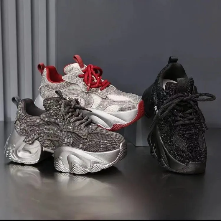 Custom Ladies Trainers Casual chunky Sneakers white Women Shoes platform Sneakers Breathable Footwear Basket Shoes Plus Size