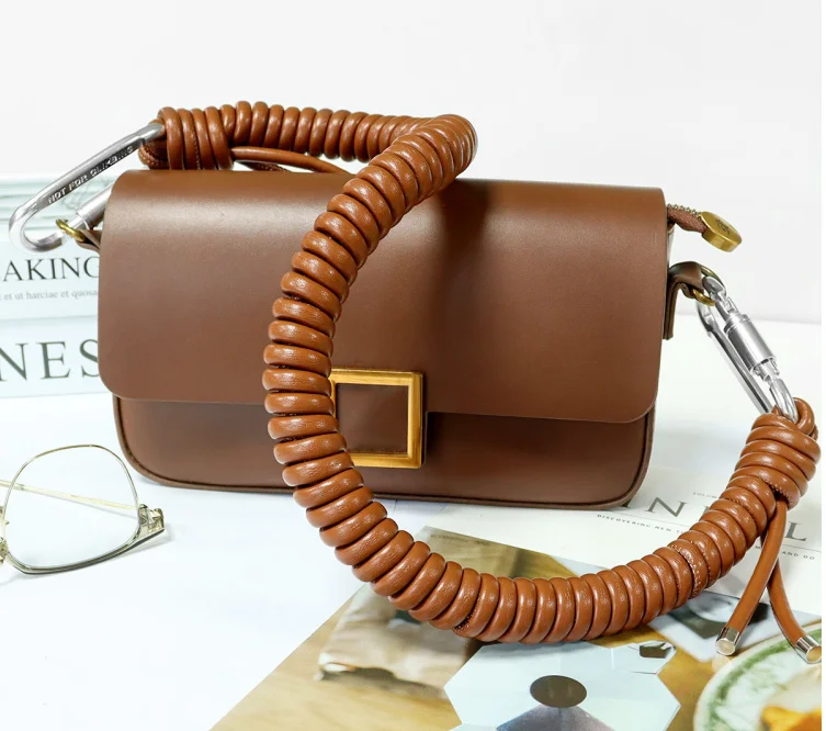 handmade New luxury customPU leather braid rope 6mm shoulder crossbody bag strap for crossbody bags rope bag strap