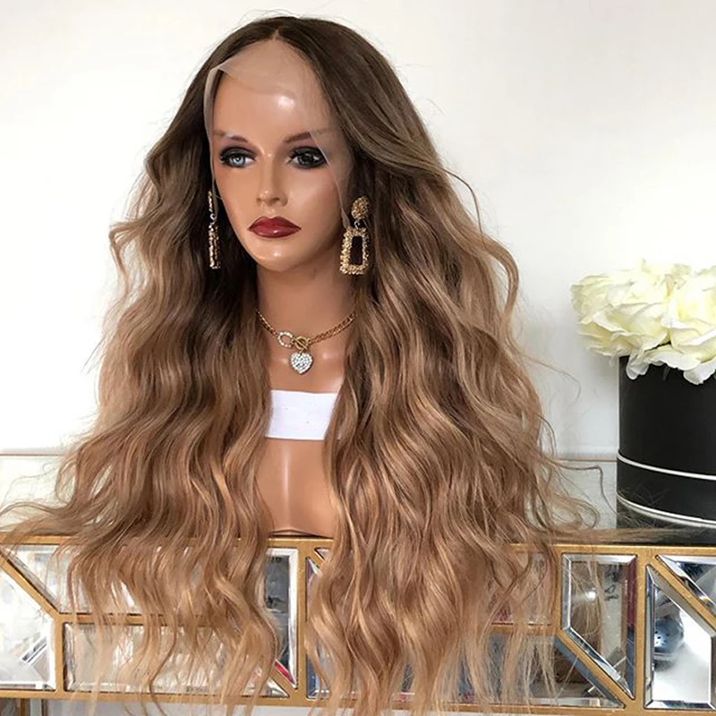 
Wholesale 13X6 Lace Frontal Human Hair Wigs Pre-Plucked 4/Brown Color Brazilian Virgin Hair Natural Wave Lace Wig For Woman 