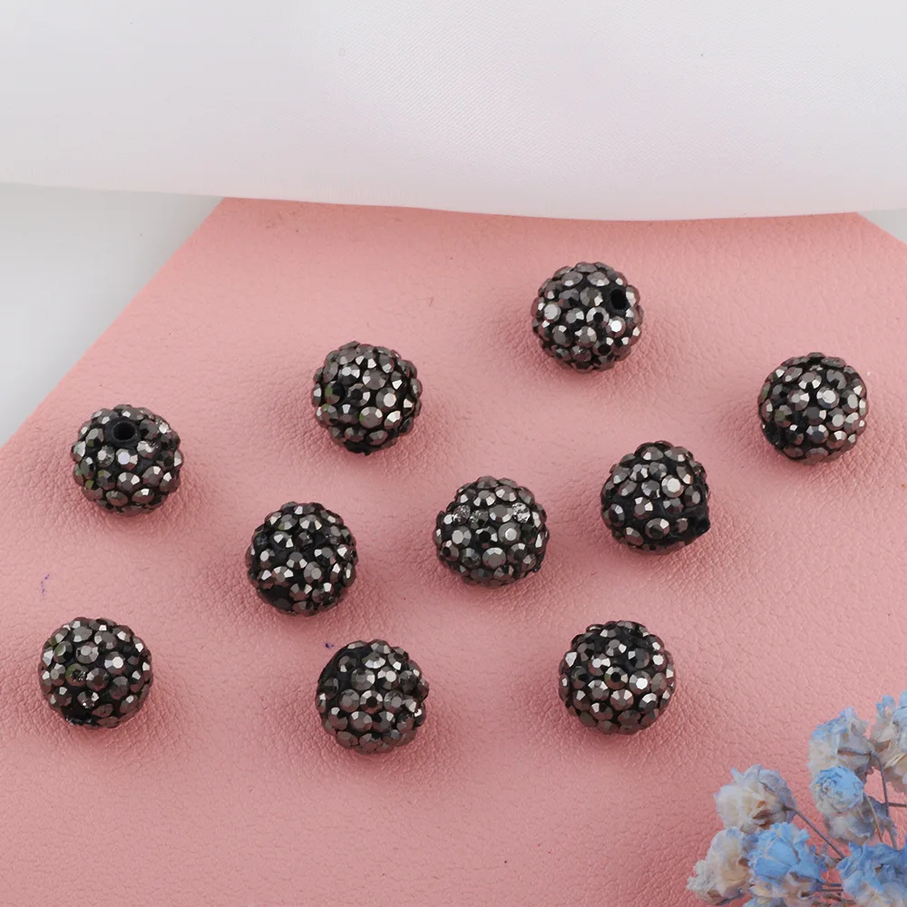 100pcs/bag 10mm Crystal Rhinestone Beads DIY Wholesale round Ceramic Crystal Ball jewelry for Jewelry Making