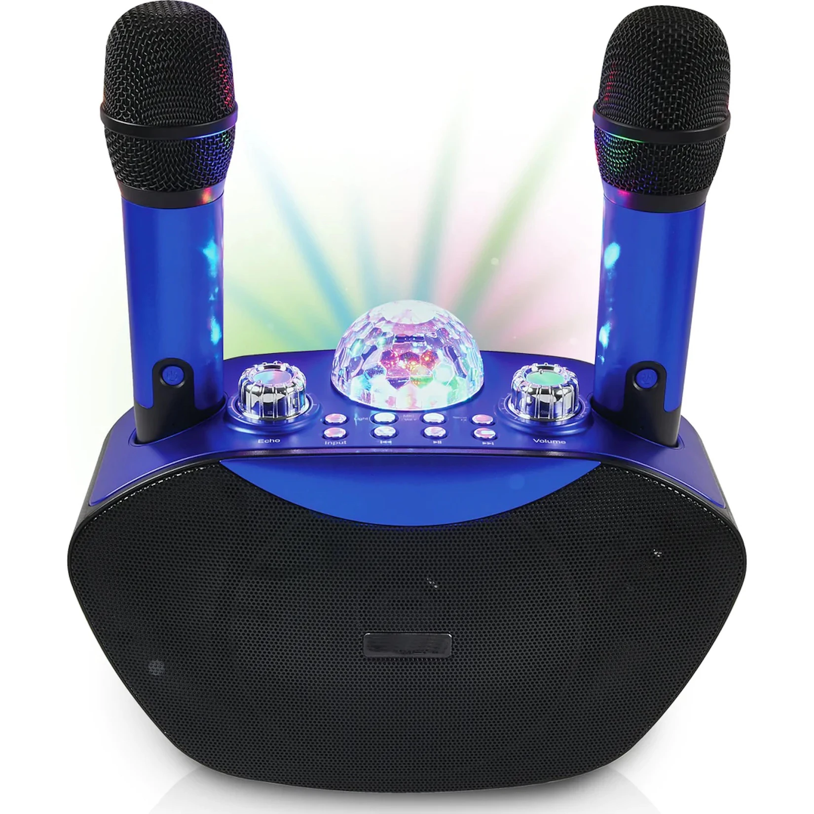 Wireless All-in-One Karaoke Party System, Two Wireless Microphones for Kids and Adults - Portable Blue-Tooth Speaker, Light Show