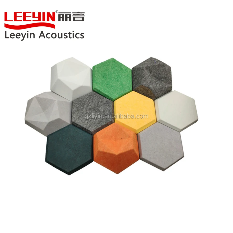 Leeyin 100% Polyester Fiber acoustic panel polyester board sound proof pet 3d polyester acoustic panel
