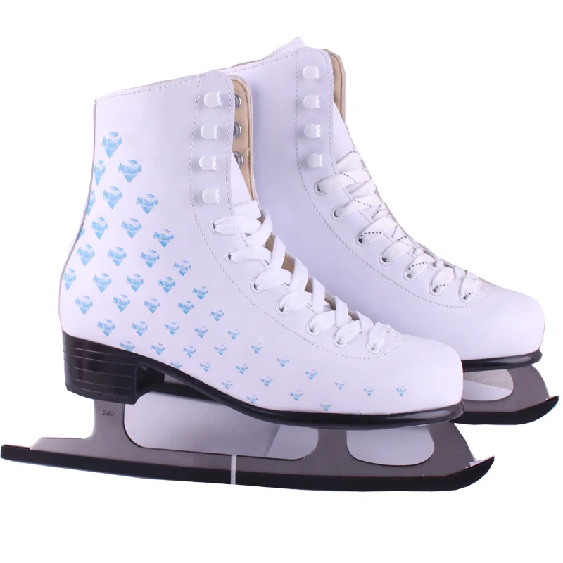Custom White ice figure skating shoes professional ice rink ice skates shoes