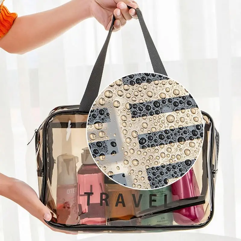  Portable Waterproof Transparent PVC Makeup Bag Cosmetic Storage Modern