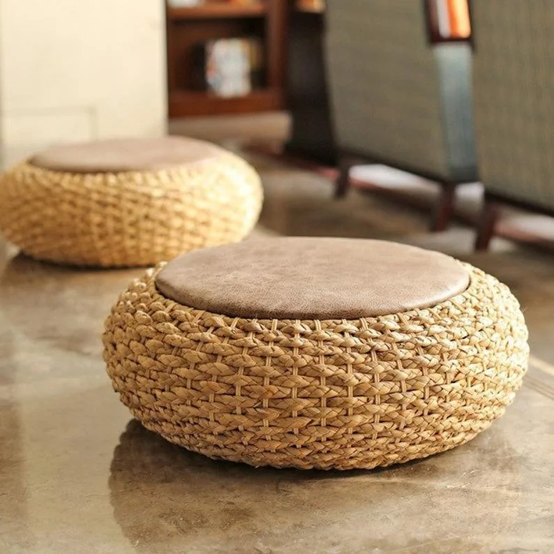 Best Selling Straw Husk Round Tatami Floor Cushion Made in Vietnam Massage Removable and Washable