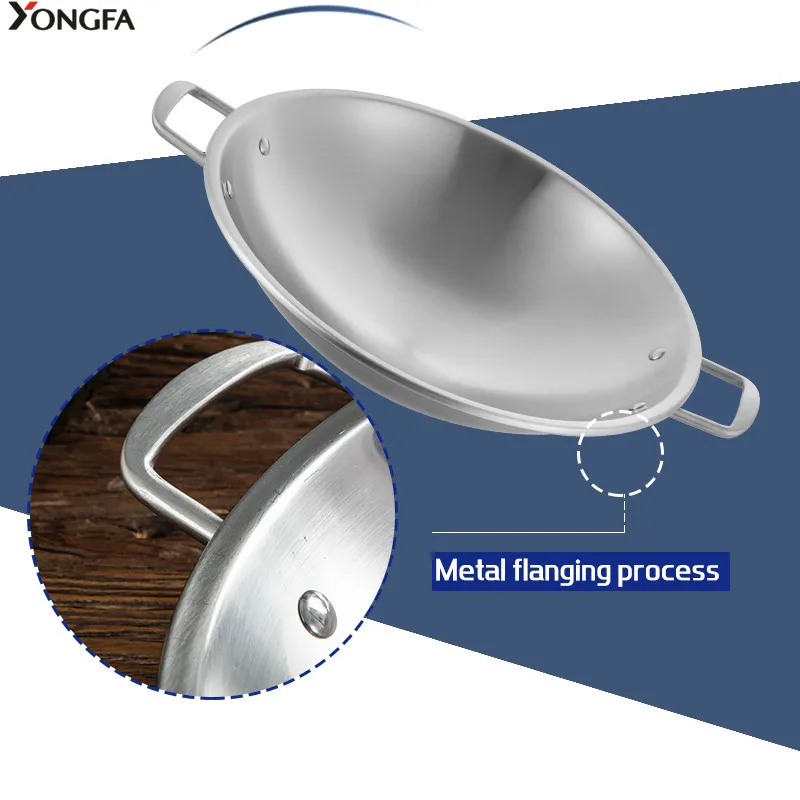 YongFa Thickened Stainless Steel hot pot Kitchenware induction cooking cookware