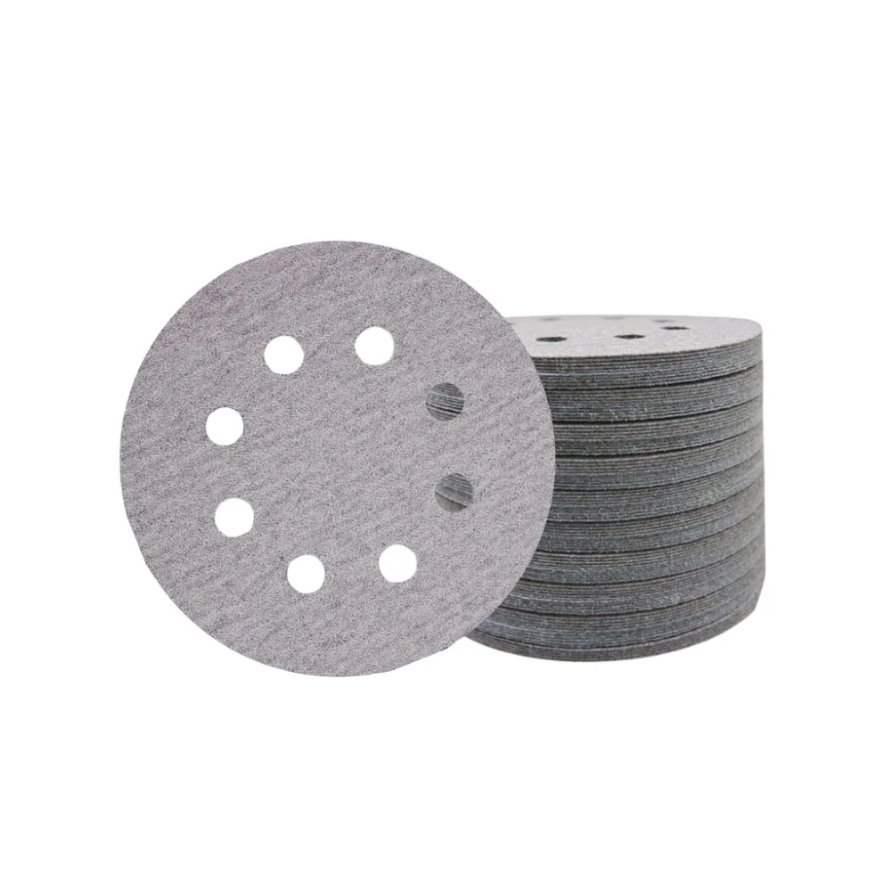Китай производитель konaflex-Платиновый белый 5 дюймов (125 мм) с 8 отверстиями для пыли крючок и петля шлифовальный диск