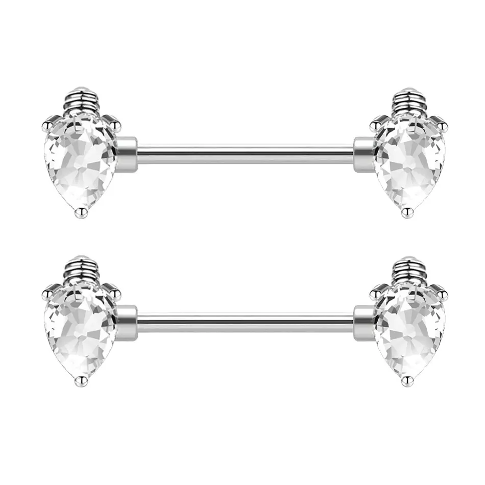 361L Surgical Steel Nipple Barbell Ring Drop-shaped Nipple Ring Nipple Shield 14G Tongue Piercing Body Jewelry