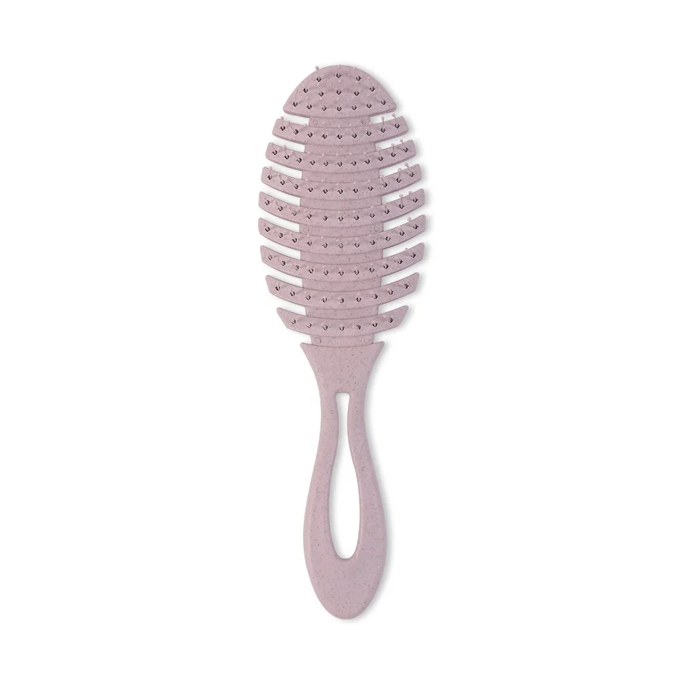 Degradable 2020 New Design Essential Eco Wheat Vent Hair Brush For Curly Hair