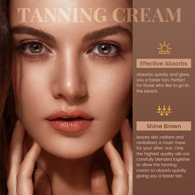 Custom Organic Self Tanner Natural Tanning Cream Dark Sun Intensive Tanning Accelerator Gel OEM ODM  High quality tanning cream