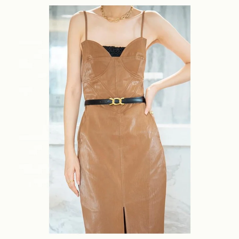 Аксессуары для платья, Модный Универсальный женский тонкий пояс из натуральной кожи с пряжкой из сплава