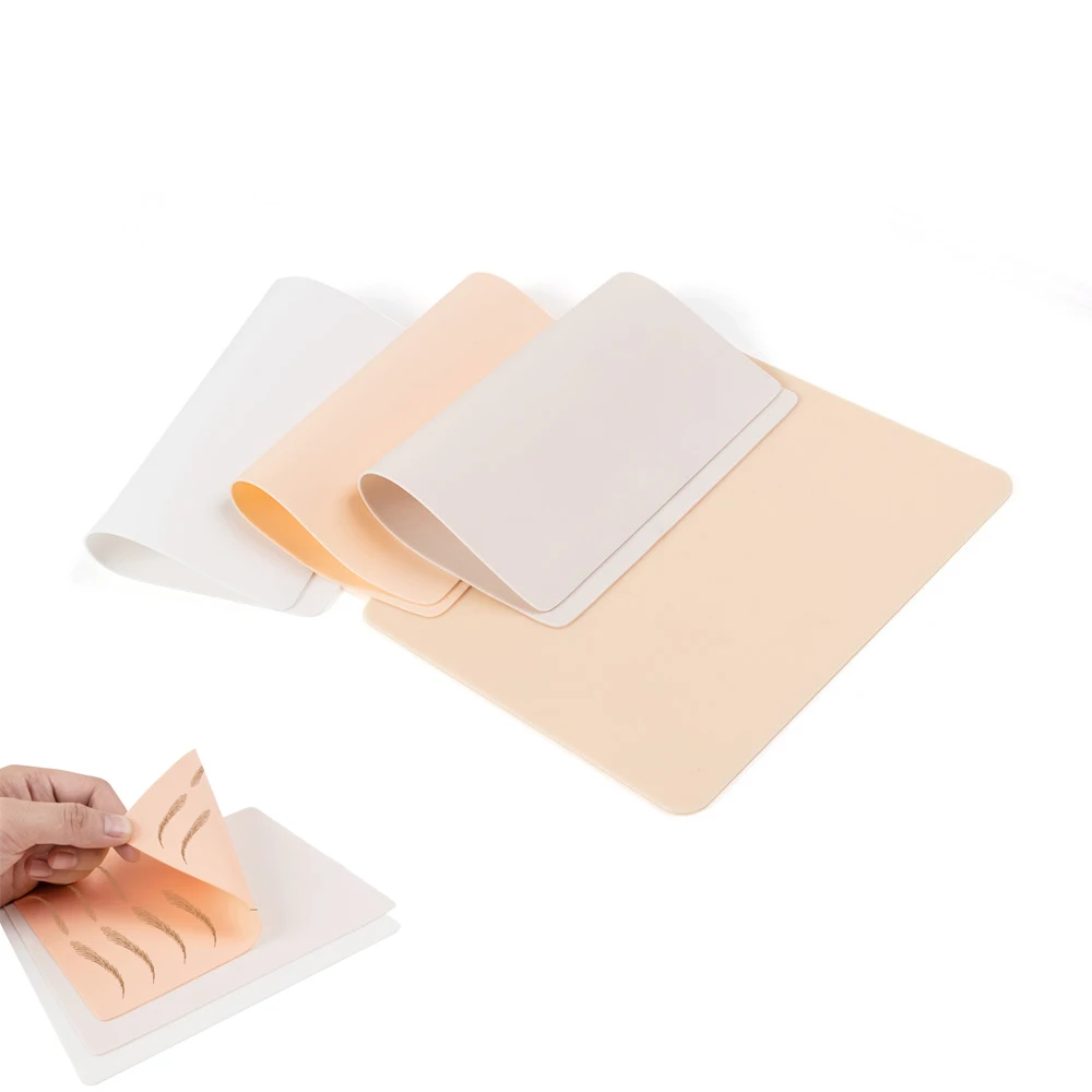 Factory Customized blank Tattoo Practice Skin Rubber Silicone PMU Beginner 14*19cm Permanent Makeup Tattoo Accessory