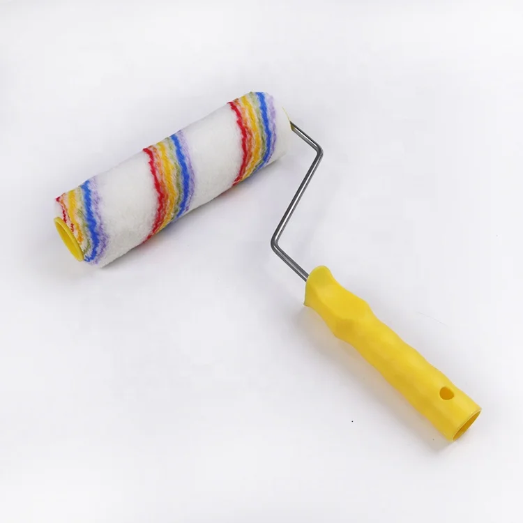MAXMAN Hand Tool Yellow Plastic Handle Polyester Roller Brush for Paint Household Wall Roller Paint