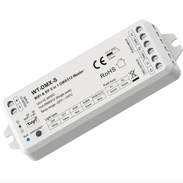 Skydance 12-36VDC WiFi & RF 5 in 1 DMX512 Master Controller Support Remote /APP /voice control WT-DMX-S