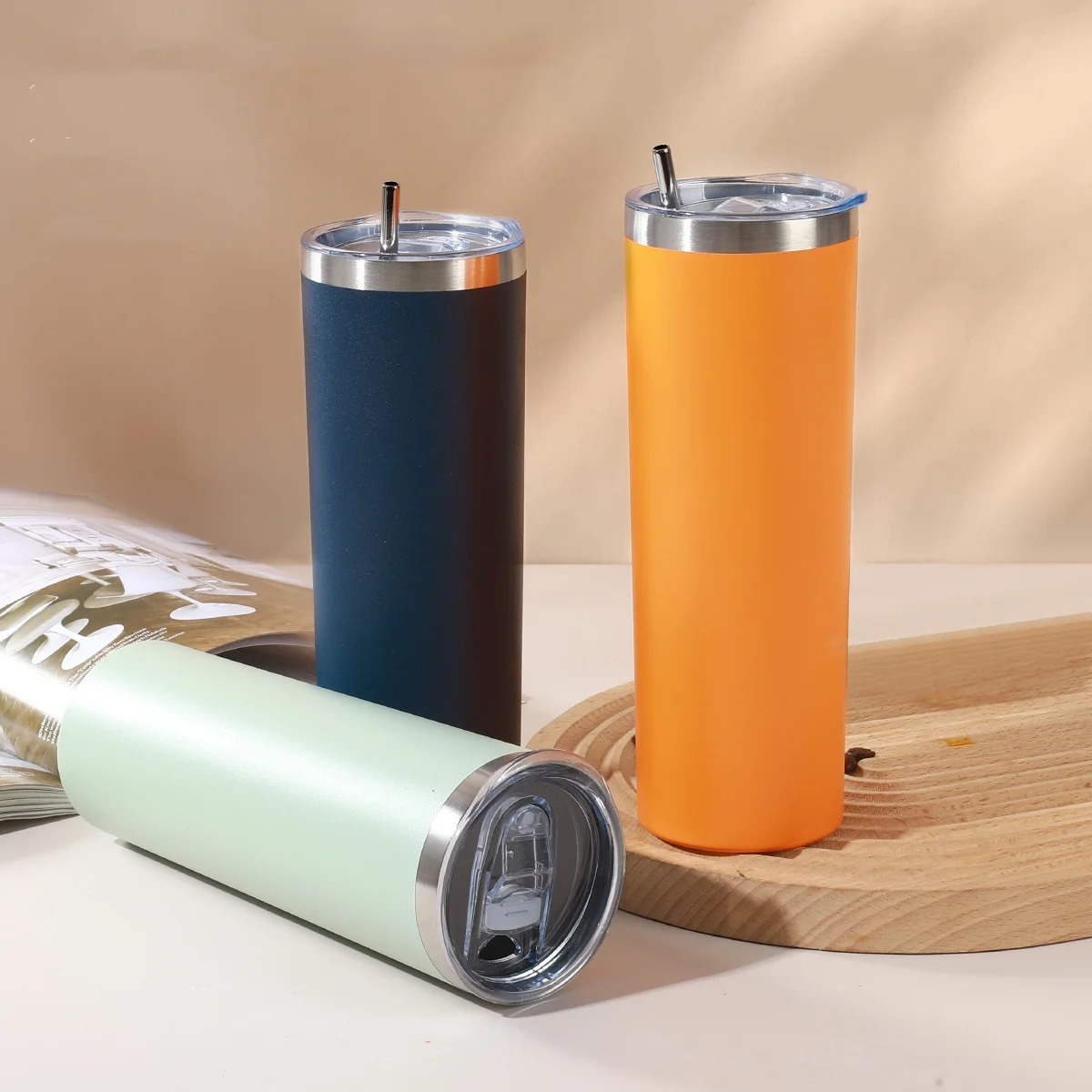 Hot selling 20oz thin white straight tube sublimation billet stainless steel drum in the United States Tumbler