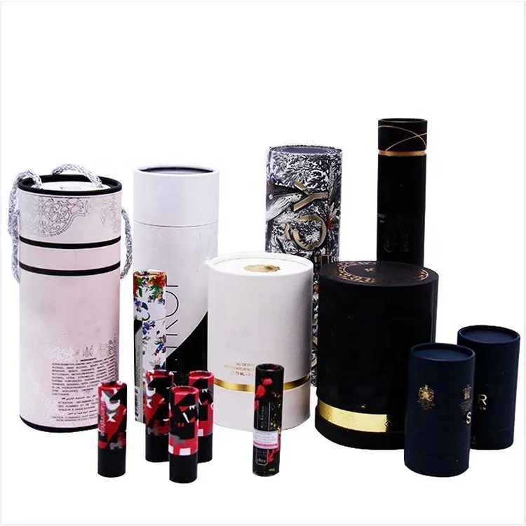 Высококачественная индивидуальная круглая коробка из крафт-бумаги для косметических контейнеров цилиндрическая упаковочная коробка