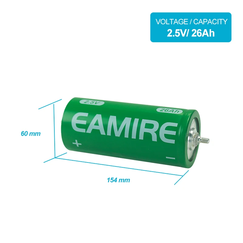 
Lithium titanate titanium oxide battery 2.5V 26Ah LTO battery rechargeable battery for RV EV solar 