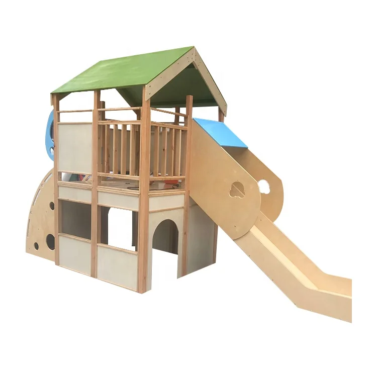 
Good Quality Low Price Custom Kids Outdoor Playground Garden Wooden Slide Playhouses For Sale  (62528179776)