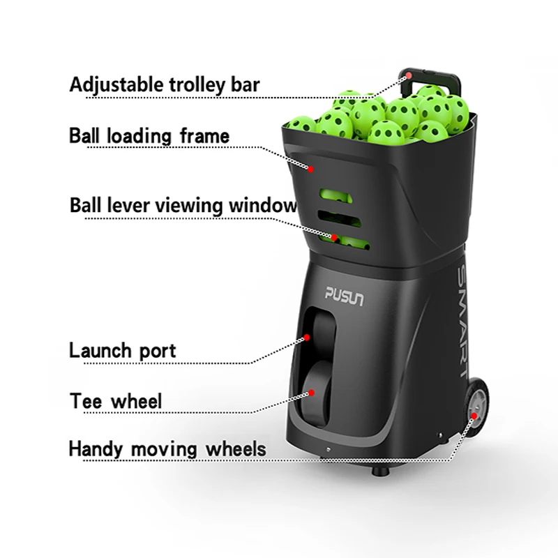 Tennis Automatic Ball Machine Launcher Equipment  for Training Practice with APP Remote Control, Tennis Ball Machine Company