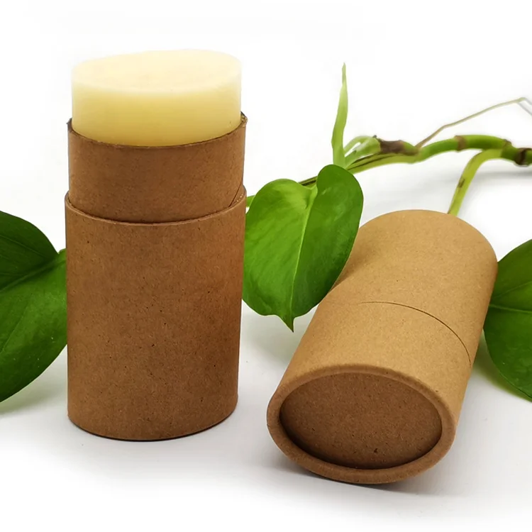 
Custom Biodegradable Cosmetic Deodorant Stick Containers Oval Kraft Paper Tube Packaging 