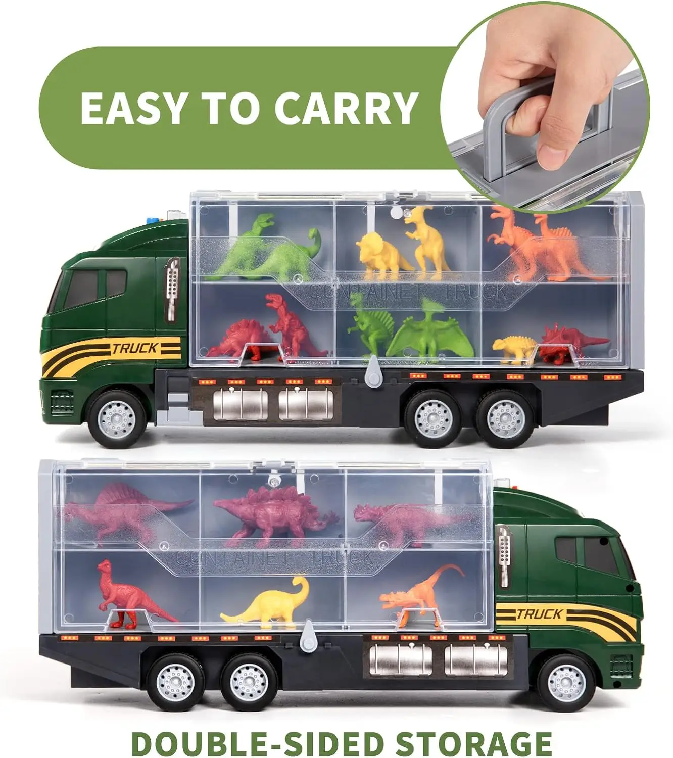 Dinosaur truck delivery vehicle, light music, dinosaur set with dinosaur eggs and play mat, boy girl gift 3 4 5 6 7 8 years old