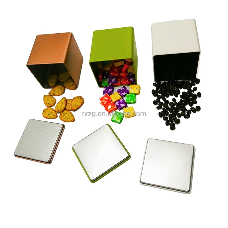 Tin Box Tea Metal Spice Cookie Custom Printed Small Rectangular Gift Mint New Square Can Advanced Food Grade Tinplate
