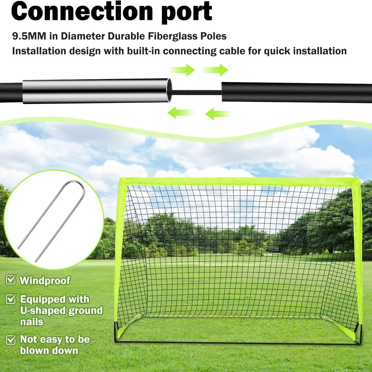 Portable Pop Up Football Nets Kids Football Goals Soccer Nets For Kids For Indoor Outdoor Training Accessories
