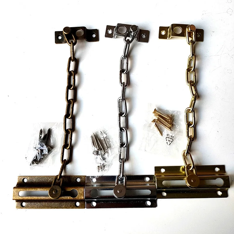 Brass Design Door Safety Device  Locks Sliding Door Security Door Chain Guards with Latch Lock Entrance