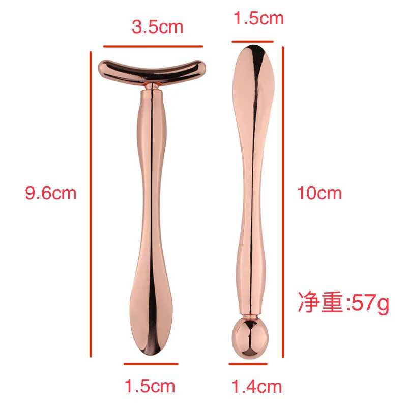 Цинковый сплав, крем для лица, ложка, косметика, крем для глаз, массажная палочка с T острым массажером для лица