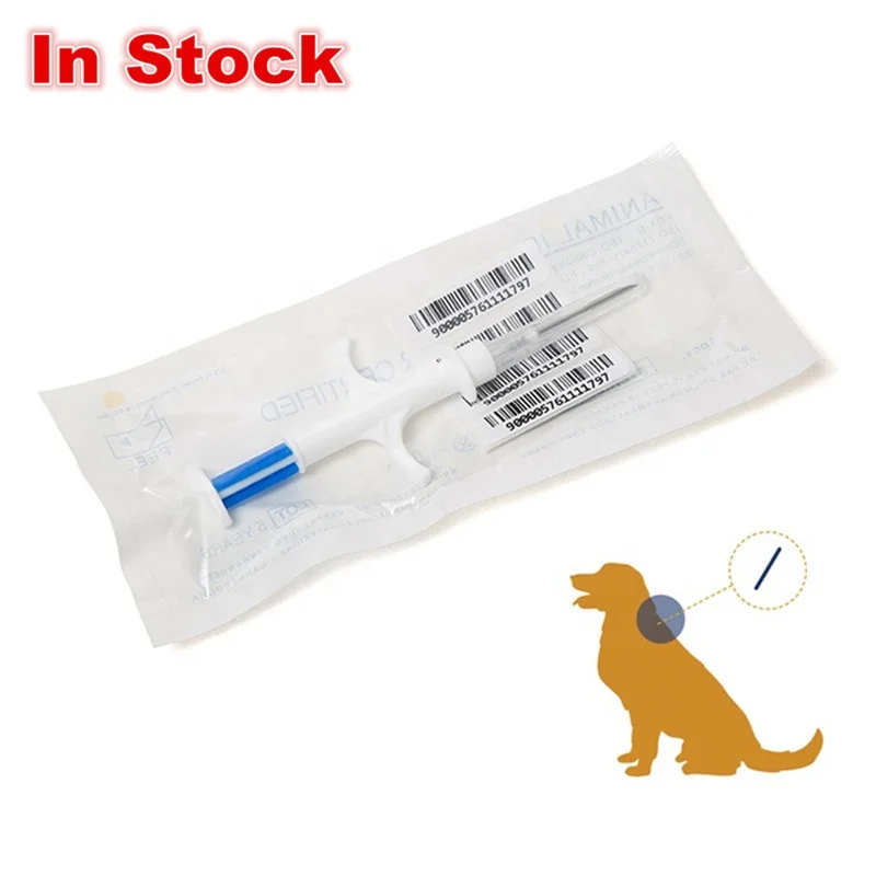 134,2 кГц FDX-B RFID животных ID стекло тег корова кошка скот шприц транспондер микро чип имплантат ПЭТ микрочипы для собаки