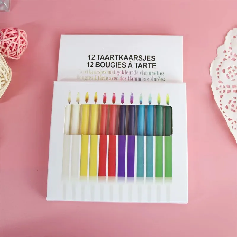 Colorful Kids Candle Sparkler Birthday Cake Candles Rainbow Flame Happy Birthday Candles