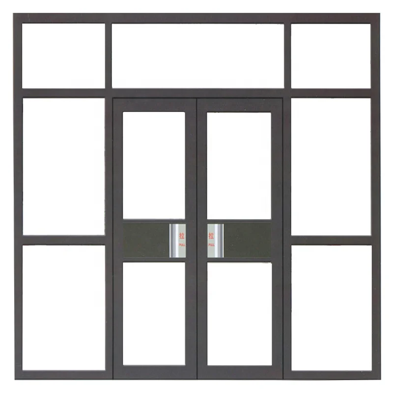 Aluminum exterior double entrance doors double front swing entry doors aluminium leaf glass door