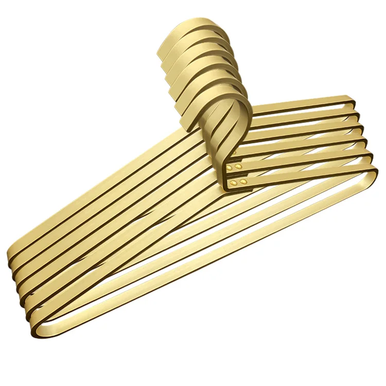 Top quality customized gold silver aluminum metal clothes hangers for household wardrobe