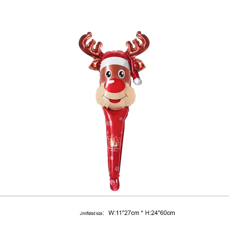 Wholesale Christmas Balloon Stick Merry Christmas Foil Balloons Kids Party Decoration Foil Balloon English Christmas Helium Toys