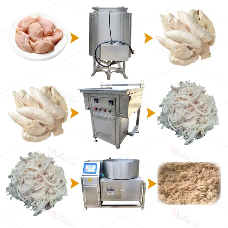 Factory Supply Pork Beef Floss Shredder Frying Production Line Meat Floss Machine For Small Business