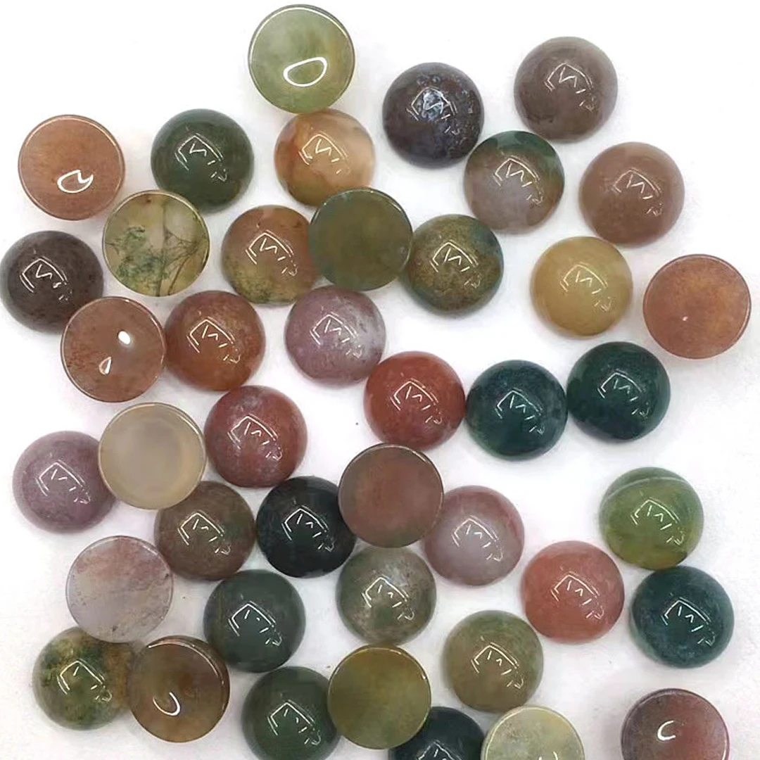 wholesale agate quartz turquoise ring with natural crystal stone gemstone accessories round ring stone for DIY jewelry making