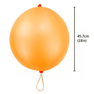 supply low MOQ 18 inch baby large neon punch latex balloons with rubber band handles punching balloon