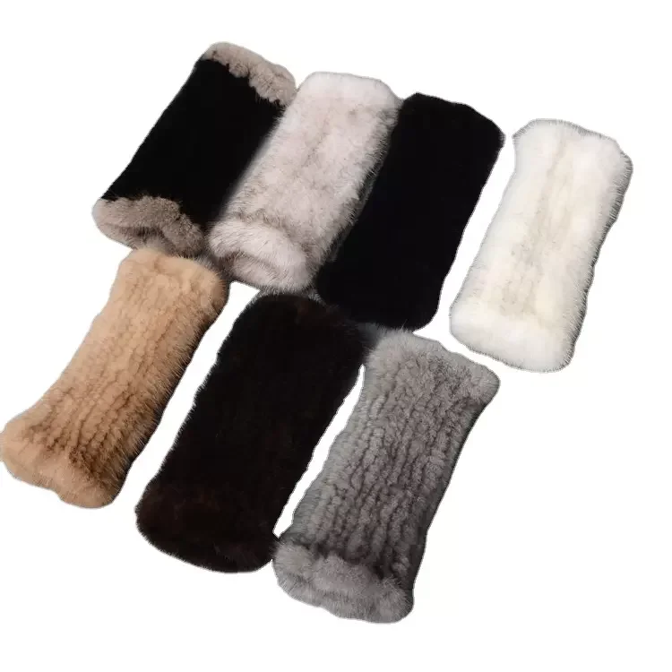 MWFur Fashion Real Mink Fur Gloves For Women Mink Gloves Hand Knitted Winter Fashion Hand Warmer Fur Fingerless Mittens