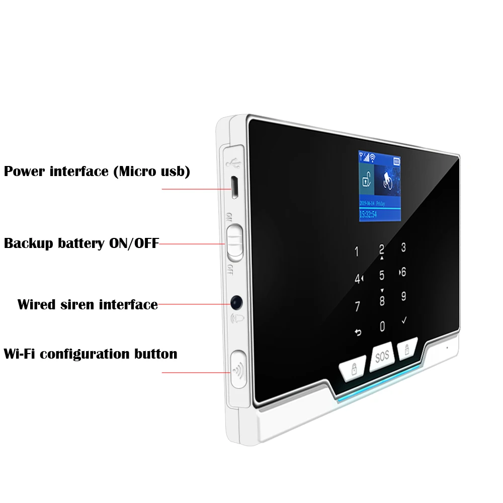 
11 languages to switch 433MHz RFID TFT Touch Keyboard Wireless & Wired WiFi GSM Home Burglar Alarm System 